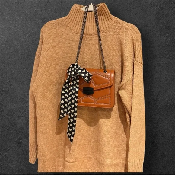 Women’s high neck Tan Sweater/Sweater Dress - Picture 9 of 9